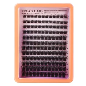 DIY cluster wimperextensions 10-18mm natuurlijk volume zwarte synthetische wimpers