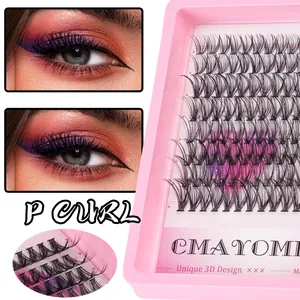 160 clusters individual 3D lashes kit in pink box with P curl unique design