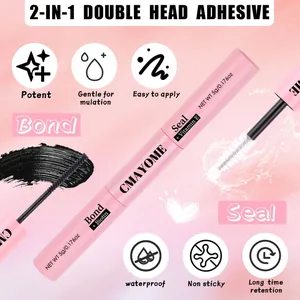 2-in-1 eyelash bond and seal adhesive with biotin and vitamin E in a pink tube