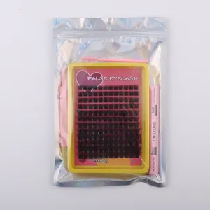 DIY eyelash extension kit with 240 clusters, glue bond seal, tweezers and brush