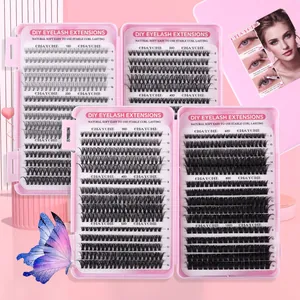 Individual lash extension kit with 10D to 100D volume clusters in 8mm to 16mm length