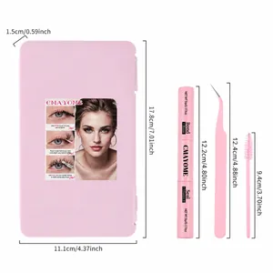 Kit extension ciglia 640 cluster con strumenti e custodia rosa professionale