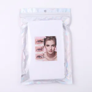 DIY cluster eyelash kit packaging with holgraphic pouch and three-step application guide