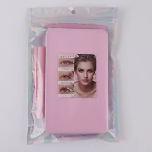 Pink DIY eyelash extension kit including bond and seal, tweezers, brush and storage case