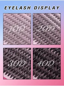 Vergelijking van 10D, 20D, 30D en 40D clusterwimperdichtheid in een zwarte uitvoering