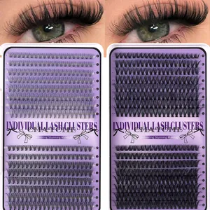 Mix of 9-16mm individual eyelash clusters with 3D curl effect on purple tray set