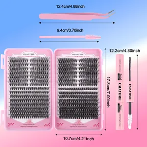 CMAYOME 30D and 100D individual eyelash clusters kit with bond, seal, and applicator