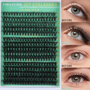 DIY cluster lashes set with natural to thick styles in 10-16mm mixed lengths