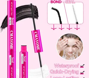 Detail of dual-ended lash glue showing Bond and Seal brushes for DIY eyelash grafting