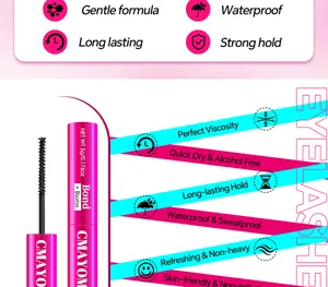 Dual-head eyelash bond with biotin, 5g waterproof fast-drying glue with precision brush