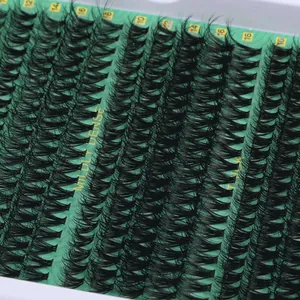 Macro view of individual 10-16mm lash clusters with mild dense and thick textures
