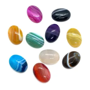 Detailed view of polished oval agate stones showing unique banded patterns and colors