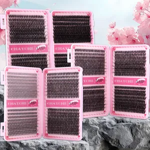 DIY cluster wimperextensions 30D en 40D krul in roze verpakking voor volume effect