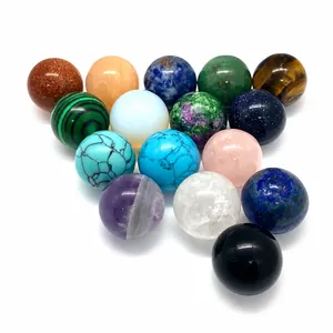 16mm Naturstein Runde Perlen Amethyst Lapislazuli Tigerauge Malachit Rosenquarz Ohne Loch Lose Perlen Für Schmuckherstellung