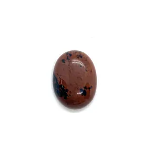 Cabochon in pietra naturale ovale rosso e nero lucido per creazione di gioielli
