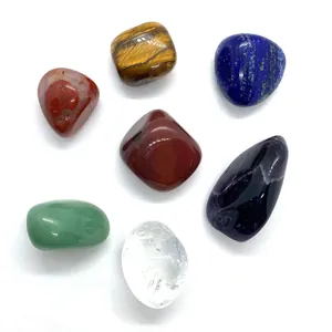 Natural Tumbled Stones Set Tiger Eye Lapis Lazuli Amethyst Healing Crystal Polished Mineral For Meditation Jewelry Making