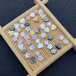 Perle in madreperla naturale a forma di cuore e stella per creazione gioielli DIY