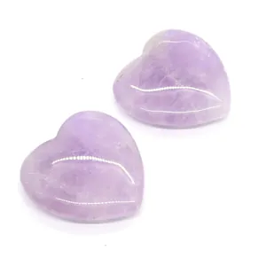 Pietre di ametista naturale a forma di cuore lucidate per accessori di gioielleria fai da te