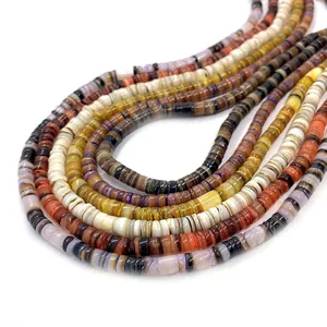 Bunte Heishi-Perlen aus natürlichem Muschelmaterial für DIY-Schmuck und Boho-Halsketten