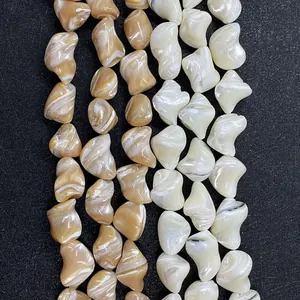 Perline Irregolari in Guscio di Trochus Naturale Per Creazione Gioielli Fai Da Te Perline Sciolte Madreperla Lucidate