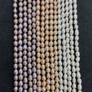 Perles d'Eau Douce Naturelles Forme de Riz Perles Mobiles pour Création de Bijoux DIY Collier Bracelet Mariage Bijoux Femme