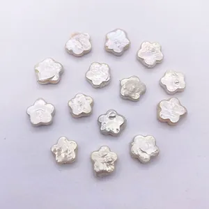Perles en Vrac en Perle d'Eau Douce Naturelle Forme de Fleur de Prunier Perle Baroque pour la Fabrication de Bijoux DIY Accessoires