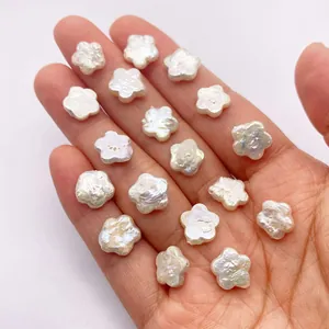 Perles d'eau douce naturelles en forme de fleur de prunier pour accessoires de bijoux DIY
