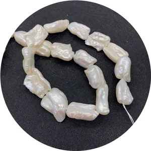 Fil de perles de culture d'eau douce baroques naturelles pour création de bijoux