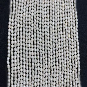 Perles de Culture d'Eau Douce Naturelles Forme de Riz Perles en Vrac Percées pour Fabrication de Bijoux DIY Collier Bracelet