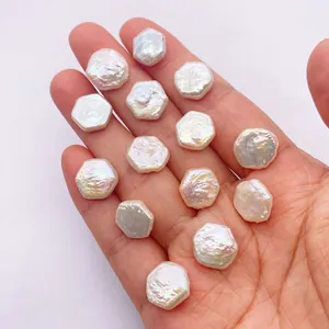 Perles d'eau douce baroques hexagonales naturelles pour la création de bijoux DIY
