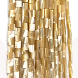 Perles Tube en Coquillage Naturel Cylindriques Perles en Vrac Avec Trou Droit Pour DIY Collier Bracelet Fabrication de Bijoux