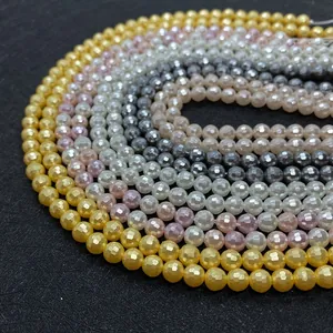 Gefacetteerde ronde imitatieparels in diverse kleuren voor DIY-sieraden en kettingen