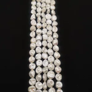 Perles en Vrac de Perle d'eau Douce Naturelle Baroque Blanc Irrégulier pour Fabrication de Bijoux DIY Collier Bracelet Artisanat