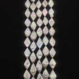 Natuurlijke Zoetwater Barok Parel Losse Kralen Irizé Wit Ruitvorm Voor DIY Sieraden Maken Ketting Accessoires