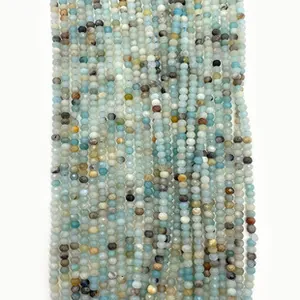 Detailed macro of 2-4mm faceted natural stone loose beads for DIY jewelry making