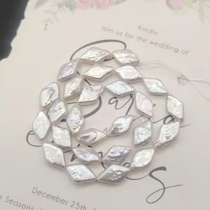 Natuurlijke zoetwater barokke ruitparels met iriserende glans voor DIY-sieraden