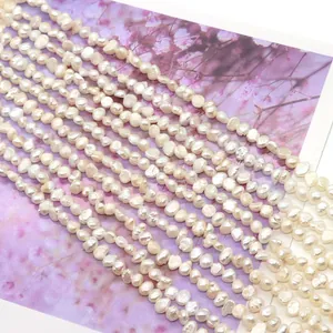 Natürliche weiße Süßwasserperlen im Barock-Stil für DIY-Schmuck und Halsketten