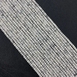 Gefacetteerde witte howliet ronde kralen voor DIY sieraden maken in meerdere strengen