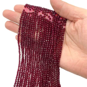 Σκούρες κόκκινες γυάλινες χάντρες 2-3mm για κατασκευή κοσμημάτων DIY