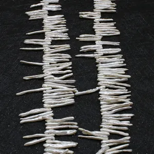 Natuurlijke Zoetwater Barok Zoetwaterparels Losse Kralen Witte Staafvorm Tandenstoker Biwa Zoetwaterparels Voor DIY Sieraden Maken Accessoires