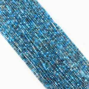 Macro detail of faceted apatite natural stone beads for DIY jewelry making
