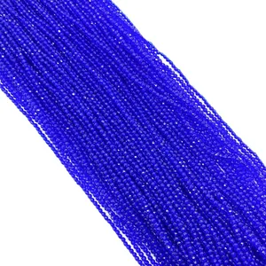 Πολύπλευρες χάντρες φυσικής πέτρας 2-3mm σε βαθύ μπλε για χειροποίητα κοσμήματα