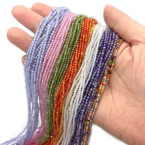 Gefacetteerde 2mm natuursteen zirkoon kralen in gemengde kleuren voor DIY sieraden