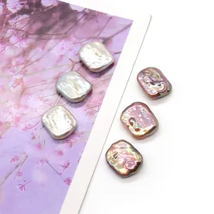Set van 6 iriserende barokke rechthoekige zoetwaterparels voor DIY-sieraden