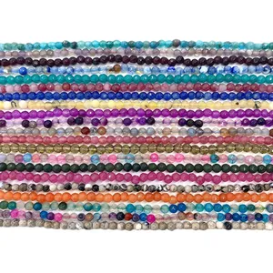 Diverses perles à facettes en pierre naturelle 3mm et sphères en cristal pour bijoux