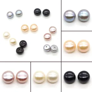 Perle Sfuse in Perla Naturale d'Acqua Dolce Forma a Pane Semi Forate per Orecchini Collana Accessori per Creazione Gioielli Fai-da-te