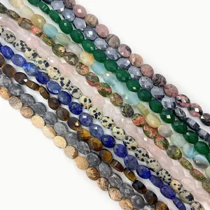 Perle in pietra naturale sfaccettata come lapislazzuli per la creazione di gioielli fai da te