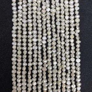 Natuurlijke Zoetwaterparels Kralen Barok Onregelmatige Vorm Zijdelings Geboorde Losse Kralen Voor DIY Sieraden Maken Accessoires Cremewit