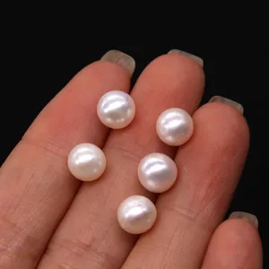 Vijf premium witte zoetwaterparels met sterke glans voor het maken van DIY-sieraden