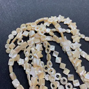 Cuentas de concha natural en forma de estrella y óvalo para accesorios de joyería DIY